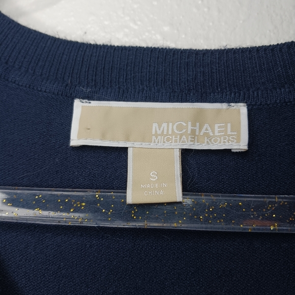 Michael Michael Kors Navy Sweater Short Sleeve Crew Neck size S - Picture 6 of 11